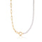 Gold Pearl Chunky Link Chain Necklace